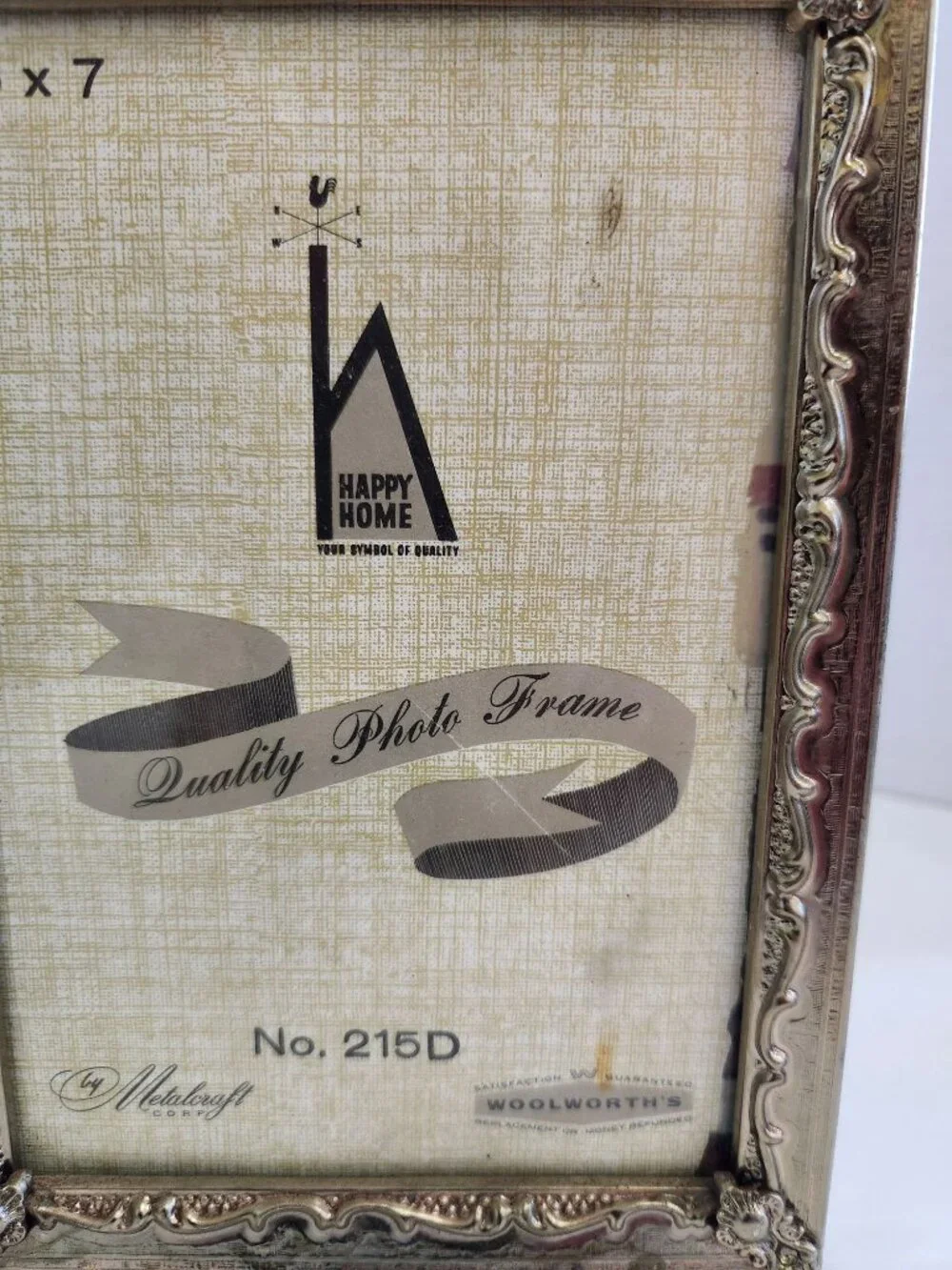 Vintage 5x7 Double Hinged Ornate Metal Photo Frame By Metalcraft Woolworths